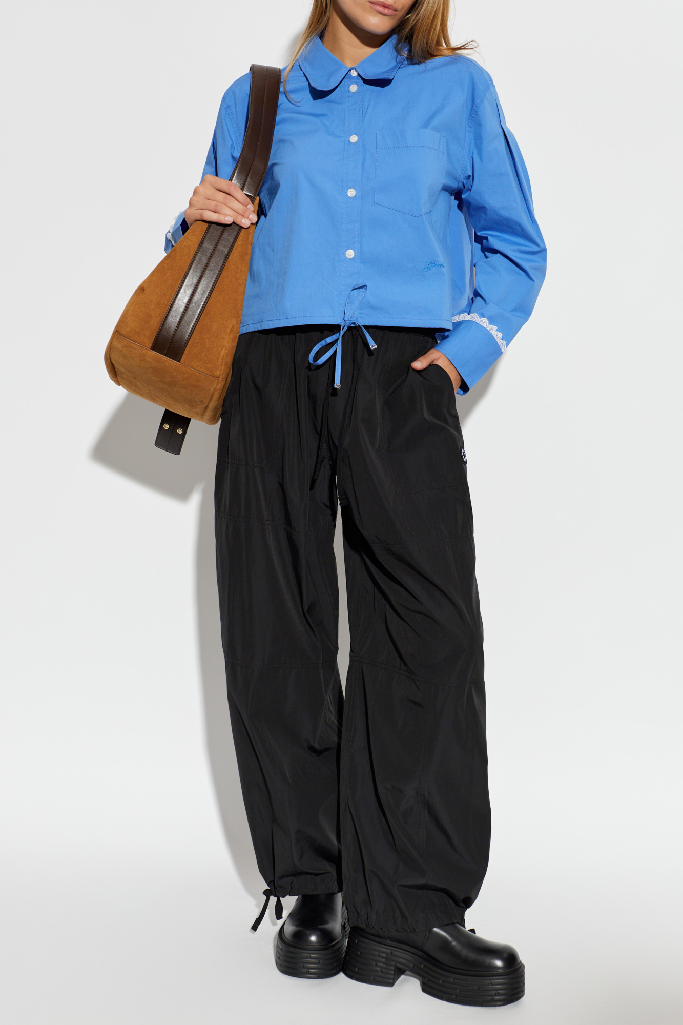 Ganni Oversized shirt with pocket | Women's | Vitkac